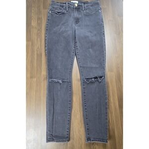 FRAME denim jeans Le‎ Skinny de Jeanne model muddy rips off black gray size 28